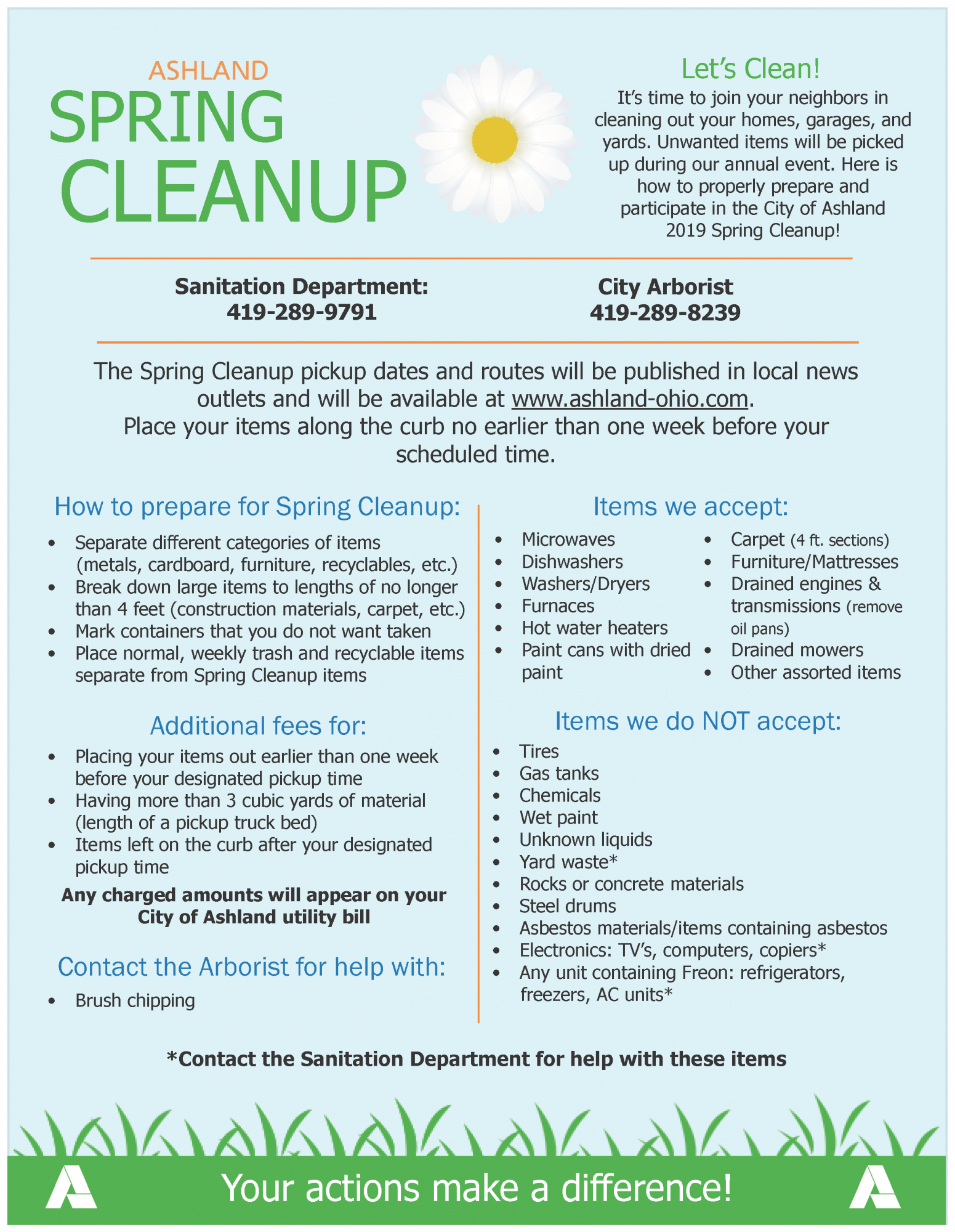SPRING CLEAN UP 2019 Ashland Utilities